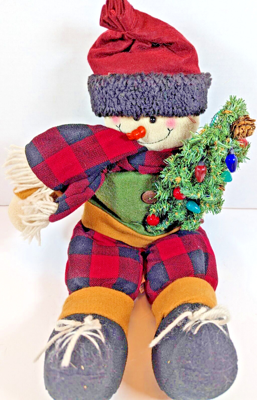 Christmas Traditions Snowman Light Up Musical Shelf Sitter in box Vintage